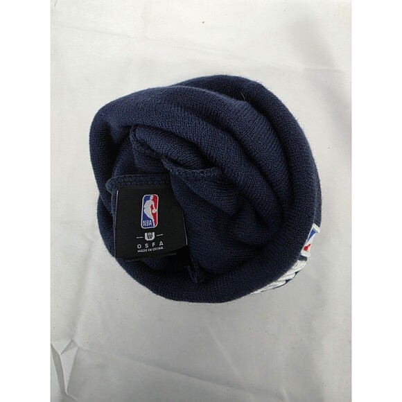 NBA Cuff Knit Winter Hat Cap Beanie Toboggan Red White Blue w/ Logo - Picture 3 of 4
